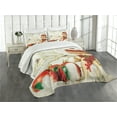 thumbnail image 3 of Ambesonne Christmas Quilted Bedspread Set 3 Pcs, Colorful Jolly Times, King Size, Multicolor, 3 of 5