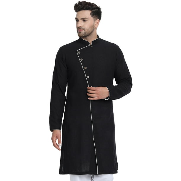 ENCIGER Men s Indian Cotton Kurta Casual Long Shirt Party Dress X