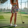 thumbnail image 4 of Uorisango Hawaiian Flower Womens Golf Athletic Activewear Skorts Casual Breathable Tennis Golf Skirts for Women with Shorts Soft Polyester Spandex Fabric Outing Wear Workout Sports, 4 of 7