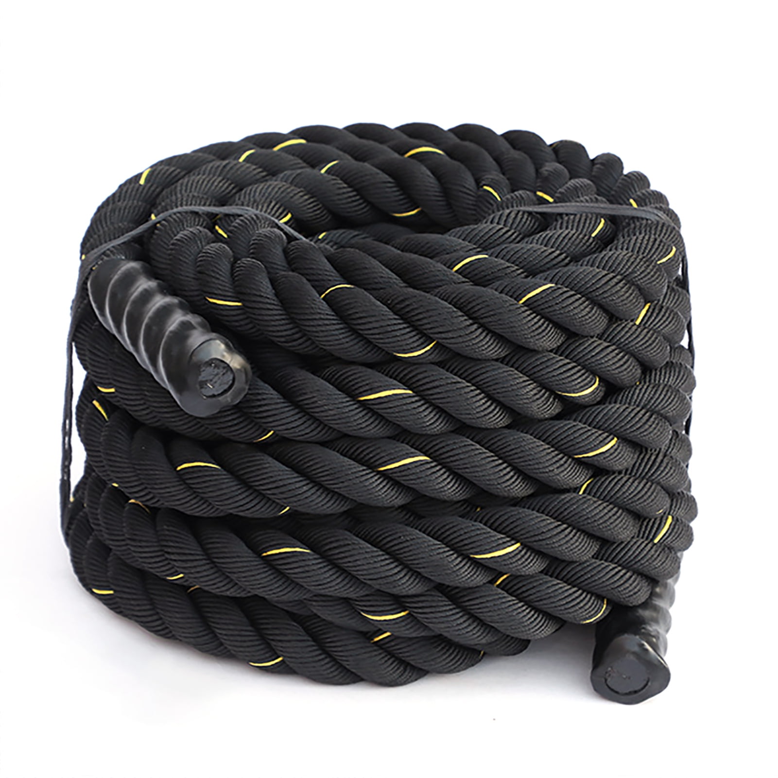 Opolski Weighted Jump Rope with Non-slip Handle Muscle Training Workout Heavy Skipping Rope Fitness Equipment Black & Yellow