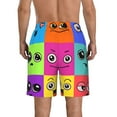 thumbnail image 3 of Kll Doodle Faces Emotions Men'S Casual Summer Beach Shorts Hawaiian Shorts With Pockets-Medium, 3 of 9