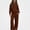 Coffee, variant on ITSAME Girls Fleece-Lined Outfit 2-Piece Full Zip Hoodie and Wide Leg Pants Fall Winter Warm Casual Set Size 7