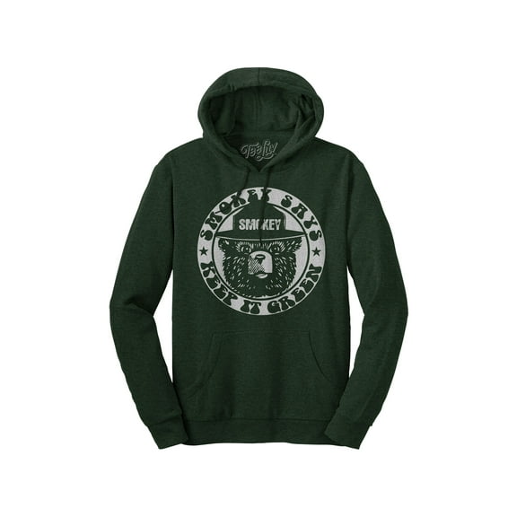 Tee Luv Men's Smokey Bear Keep It Green Hoodie (M)