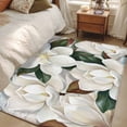 thumbnail image 4 of Spring Magnolia Blossom Area Rugs 3'x5', Small Throw Rugs for Living Room Bedroom, White Flowers Leaves Plants Country Indoor Outdoor Rug Non-Slip Low Pile Carpet Runner Reversible Floor Mats, 4 of 8