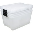 thumbnail image 3 of Office Depot® Brand by GreenMade® Instaview Storage Container With Latch Handles/Snap Lids, 45 Qt, 16-1/2" x 15-3/4" x 21-1/2", Clear, Pack Of 4, 3 of 3