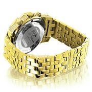 Yellow Gold Plated LUXURMAN Mens Diamond Watch 0.5ct