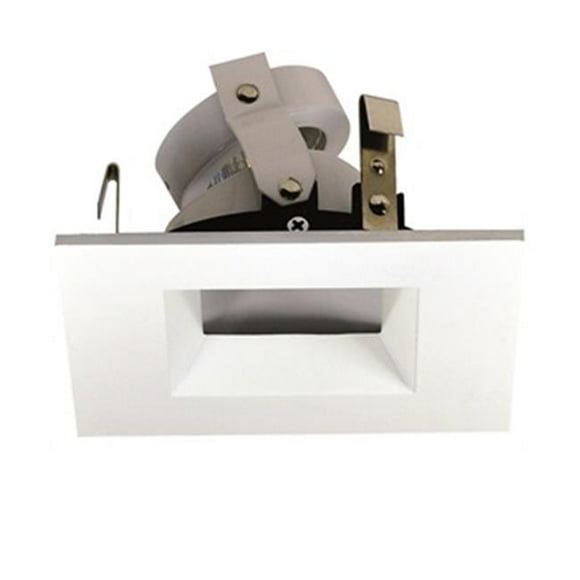 4 in. Square Regressed Adjustable, Black Reflector And White Trim