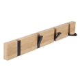 thumbnail image 1 of Perchero de pared con 4 ganchos retráctiles, perchero de pared para colgar abrigos, bufandas, bolsos y otros, natural, 1 of 5