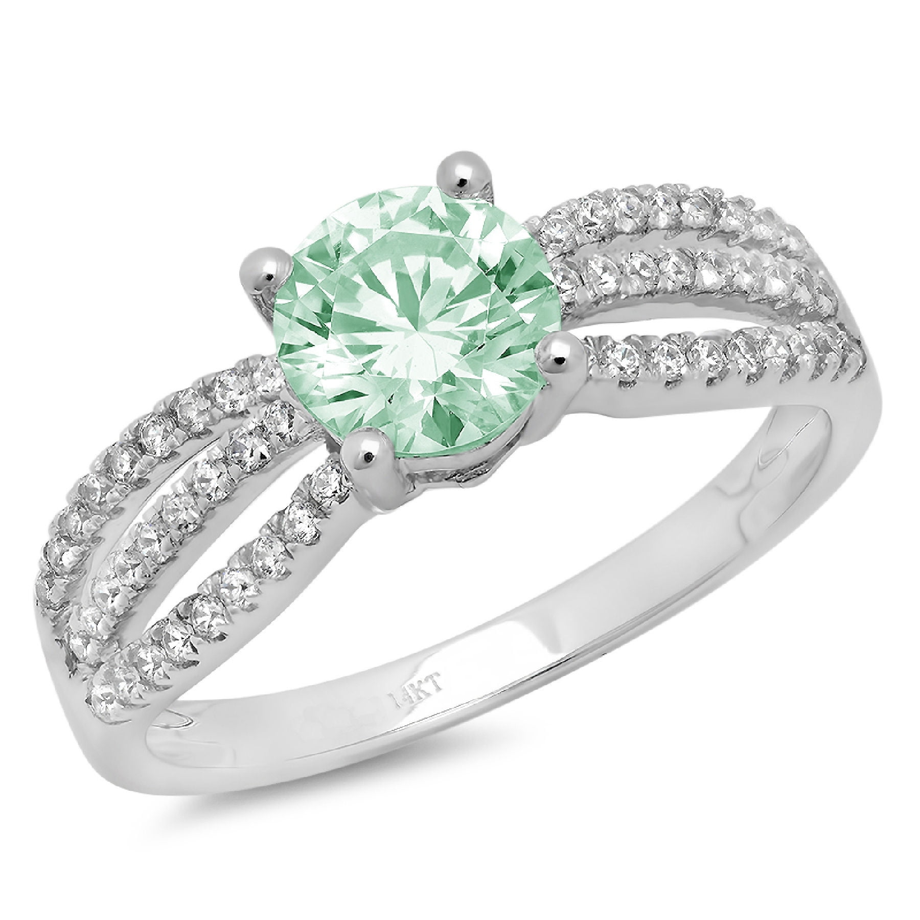 Engagement Cocktail Wedding Ring Art Deco May Birthstone Created Emerald Green Paraiba Tourmaline Ring White Gold Plated Silver Ring