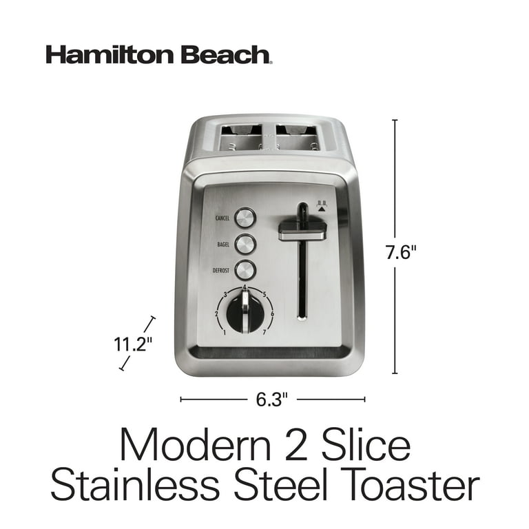 Hamilton Beach 850-Watt 2-Slice Stainless Steel Toaster 22782 - The Home  Depot