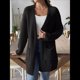 thumbnail image 5 of Suéter Informal de Otoño para Mujer, Abierto Al Frente, de Larga y con Bolsillos. Negro S, 5 of 9