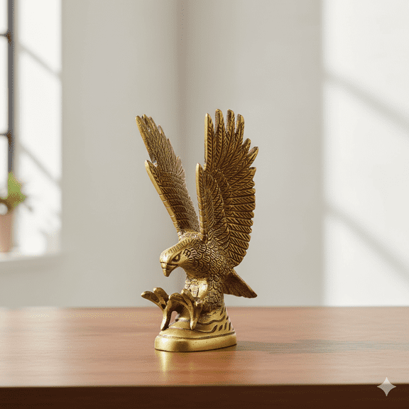 Natriel Majestic Brass Eagle Sculpture - Elegant Home Decor Showpiece