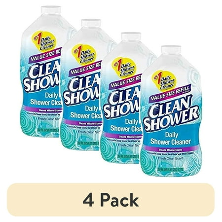 (4 pack) 1PK Clean Shower Fresh Clean Scent Daily Shower Cleaner 60 oz. Liquid