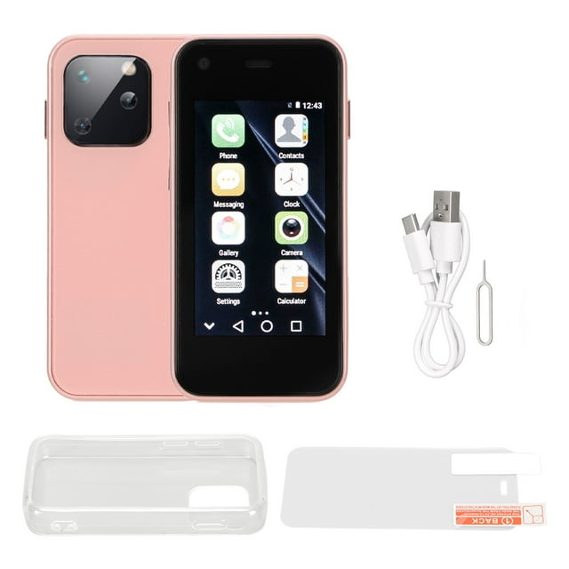 Smartphone Mini tamaño 2,5 pulgadas HD pantalla táctil teléfono celular ligero para trabajar 1GB RAM 8GB ROM rosa