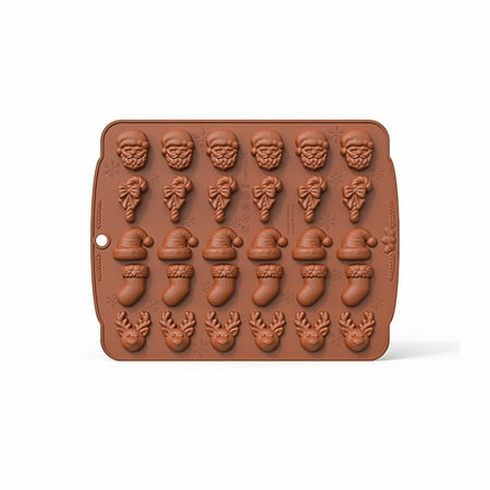 

LINMOUA Christmas Mold 30 Capacity Silicon Mold for Dessert Chocolate Fudge Reusable （Buy two and get one free）
