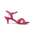 thumbnail image 3 of BLISSFUL STEP Women's Shoes Kitten Heel Open Toe Cross Straps Adjustable Ankle Strap Sandals Hot Pink 7, 3 of 7