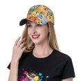 thumbnail image 6 of Kdxio Unisex Pumpkins Sunflowers Pattern Baseball Cap Unisex Washed Classic Adjustable Hat, 6 of 7