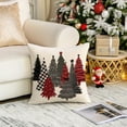 thumbnail image 3 of Christmas Winter Pillow Covers 18x18 Inch Set of 2 Red and Black Xmas Trees Decorative Throw Pillow Cover Watercolor Nature Forest Decoration Holiday Farmhouse Pillow Case for Home Sofa Decor White, 3 of 6