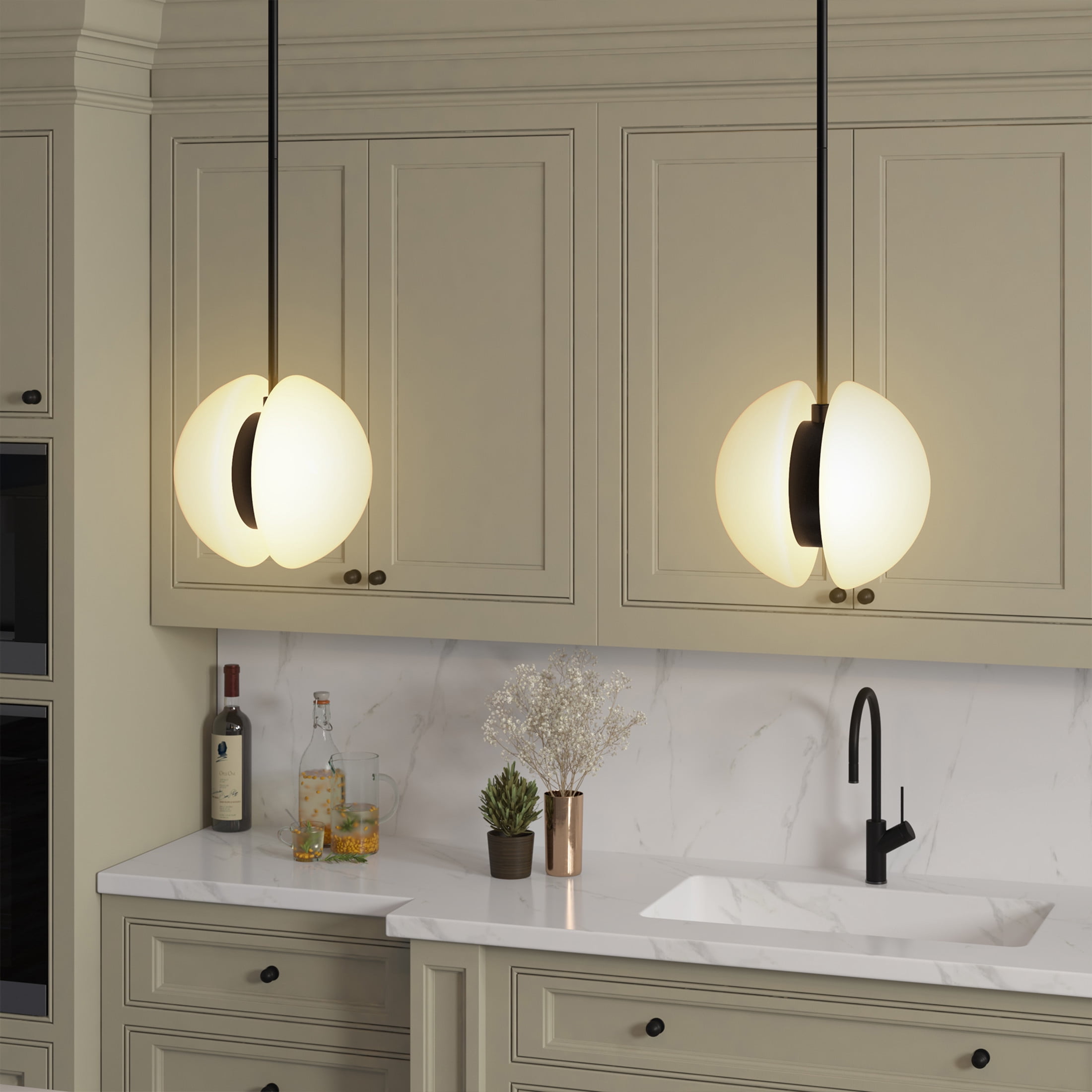 Evelyn&Zoe Modern/Contemporary 10" Wide Matte Black Pendant