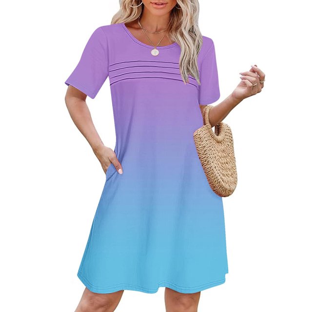 SEAOPEN Deals Robe Moulante Froncée pour Femmes Manches Courtes Aguichant Robe de Soirée Tissu Extensible Violet,m