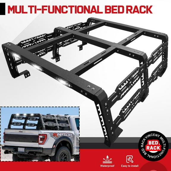 For 24-25 Toyota Tacoma Double/Crew Cab LED Truck Luggage Carrier Rack Bed Rack
