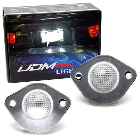 OEM-Fit 3W Full LED License Plate Light Kit For 1994-2004 Ford Mustang, Powered By 18-Piece Xenon White LED Diodes