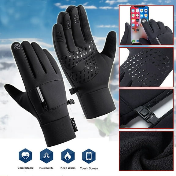 Roamrider Winter Thermal Gloves Warm Waterproof Women Men Non-Slip Cycling Ski Snow Mitten