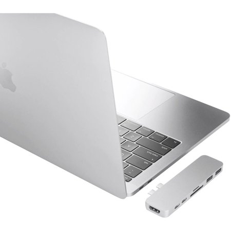 Hyper - DUO 7-Port USB-C Hub - USB-C Docking Station for Apple MacBook Pro and Air - Silver