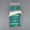 thumbnail image 1 of Ambesonne Saying Bedding Set 3 Pcs, Retro Poster, Twin XL, Jade Green Tan, 1 of 3