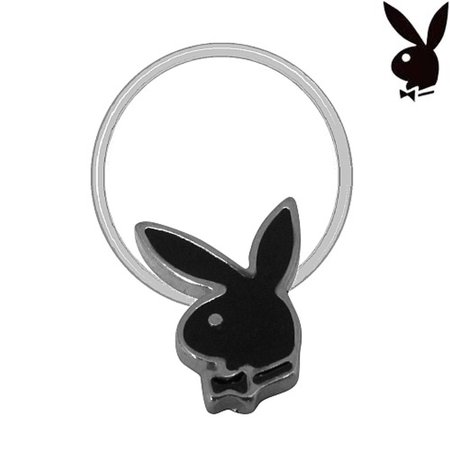 Playboy Toe Ring Bunny Logo Black Enamel Stretch Illusion Band Box NOS RARE