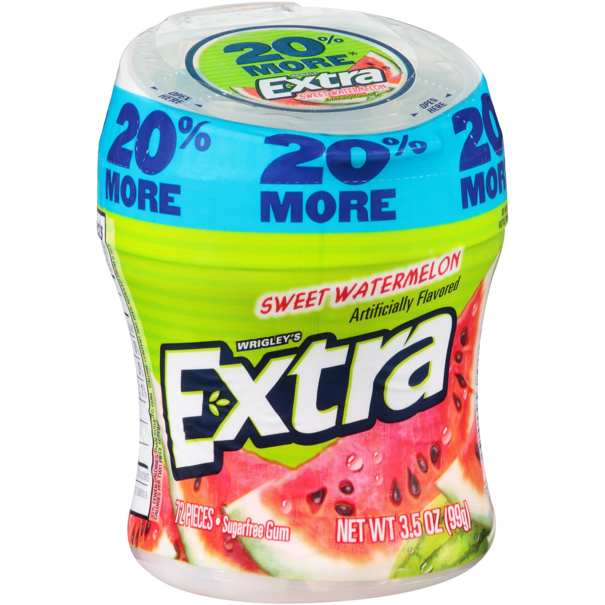 Extra Sweet Watermelon Sugarfree Gum, 72 pc, 3.5 oz