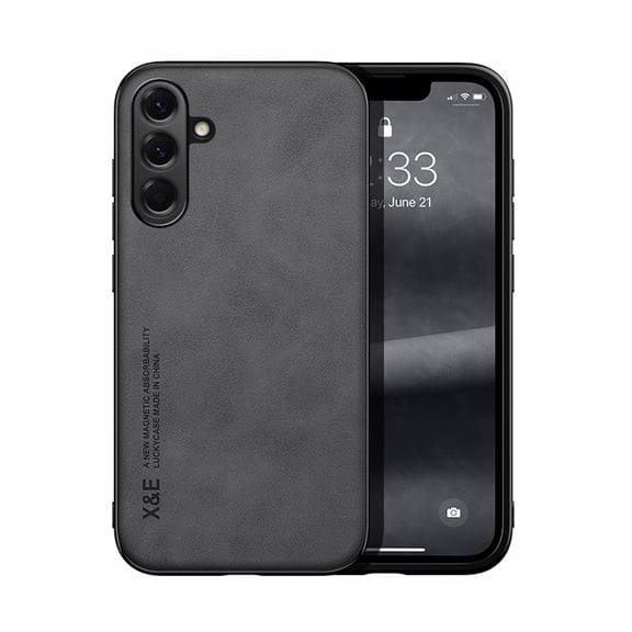 Premium Skin-Feel PU Leather Case for Samsung Galaxy S26, Slim and Lightweight Case with Support Car Mount Use, Scratch Resistant Shockproof Cover for Samsung Galaxy S26, Darkgray