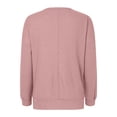 thumbnail image 6 of Futezty Womens Long Sleeve Tops Oversized Sweatshirts Waffle Knit Crew Neck Fashion Side Slits Casual Pullover Women's Long Sleeve Top Loose Round Neck Sweatshirt, 6 of 8