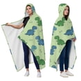 thumbnail image 2 of Wearable Blanket,Green Dinosaurs Bones Pattern Hooded Wearable Flannel Blanket for Adults & Teens with Buckle,Winter Poncho Shawl Wrap Cape,60"x80", 2 of 5
