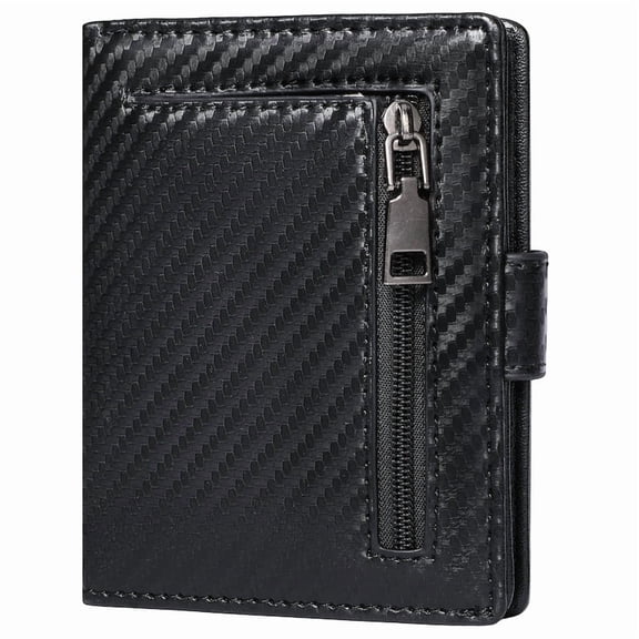 GAEKEAO Genuine Leather Wallet for Men Bifold Slim Men's Wallets with Zipper Change Pocket Card Holder RFID Blocking Purse