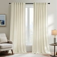 thumbnail image 4 of NICETOWN Velvet Curtains, Thermal Insulated Drapes Rod Pocket/Back Tab Room Darkening Sound Reducing Luxury Velvet Window Curtains for Living Room, Ivory White, 52"x84", 2 Panels, 4 of 10