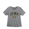 thumbnail image 5 of Women's Gameday Couture Gray Iowa Hawkeyes Iconic Edge Rhinestone V-Neck T-Shirt, 5 of 7