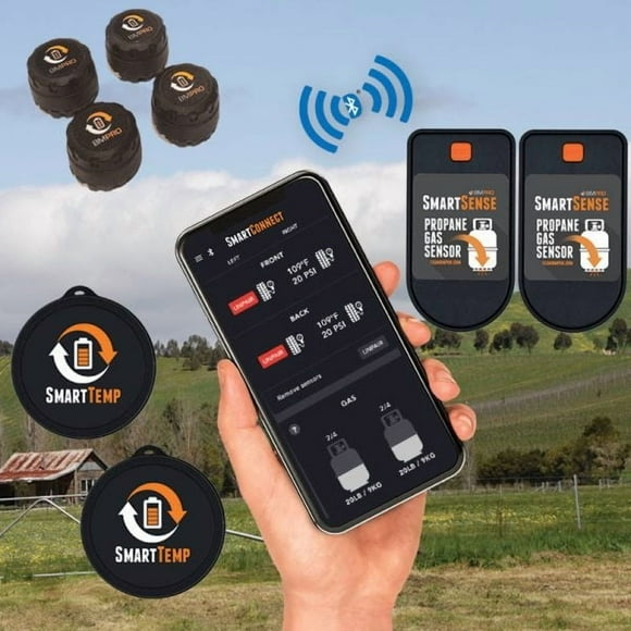 BMPRO RV Monitoring system SMARTC-P SMARTCONNECT PREMIUM; Works With BMPRO Smart RV Systems; Communicates With Smartphones Via Bluetooth; With 2 SmartSense/2 SmartTemp/4 SmartPressure And Toolkit