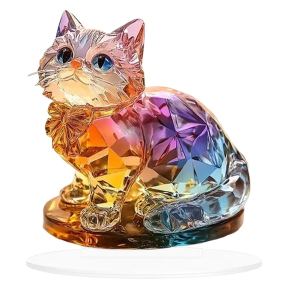 7.5"X8" Acrylic Artificial Animal, Mini Ornaments Decoration Exquisite Animal Figurine Realistic Animal Simulation Animal Statue Ornament Multi Scene for Living Room Bedroom Offic