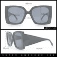 thumbnail image 3 of Womens Bold Thick Plastic Butterfly Squared Rectangle Oversize Diva Sunglasses Slate Black - Beige, 3 of 8
