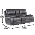 thumbnail image 3 of Steve Silver Keily Gray Faux Leather Manual Reclining 3-Piece Motion Set, 3 of 12