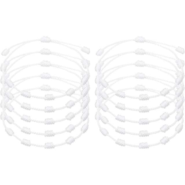 10 Pcs Adjustable Cord Bracelet String, 7 Knot Good Luck Handmade Braided String Protection for Women DIY Wrist Jewelry Making, 13-26cm Long
