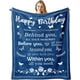 thumbnail image 1 of LHSHID Birthday Gifts for Women/Men/Her/Him Blanket Blue Happy Birthday Decorations Women/Men Throw Blankets Bday Gift for Women/Men Unique Best Birthday Gift Ideas 40"x50", 1 of 7