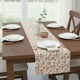 thumbnail image 3 of Floral Table Runner 72 Inches Long Vintage Flowers Botanical Design Rustic Vintage Grand Millennial Style Cotton Cloth Dining Table Runner For Kitchen Retro Home Décor Beige Off White 14x72 inches, 3 of 11