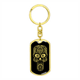 thumbnail image 4 of Calavera Mexican Sugar Skull 57 Stainless Steel or 18k Gold Premium Swivel Dog Tag Keychain, 4 of 16