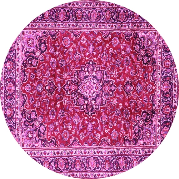 Ahgly Company Indoor Round Persian Pink Traditional Area Rugs, 4' Round