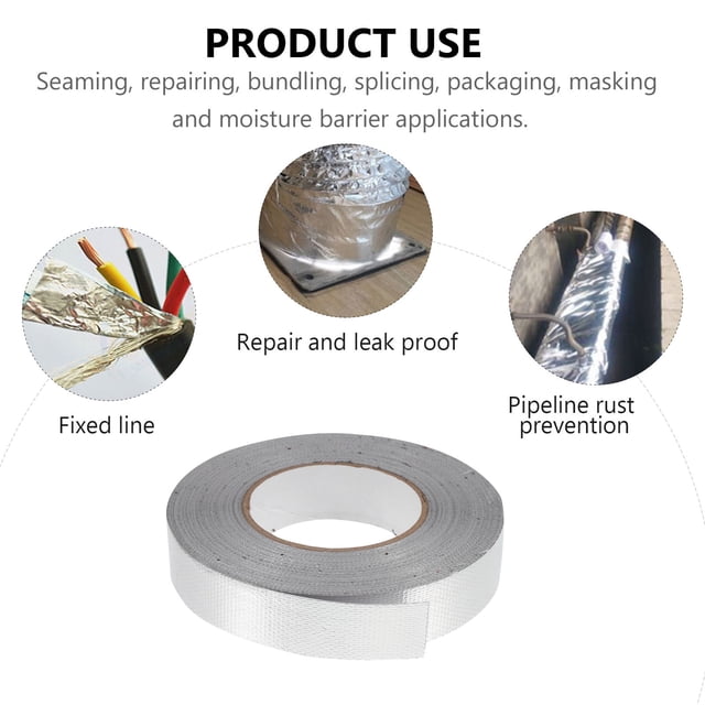 OUNONA 1 Rouleau de Rubans Résistants à la Chaleur pour Fixation de Conduit Papier D\'aluminium Argent