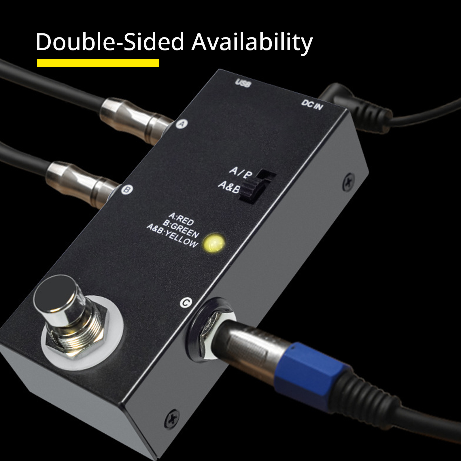 True Bypass Electric Guitar Effects Pedal ABY Line Selectors Switches Small Guitar Effect Pedal ABY Channel Switches