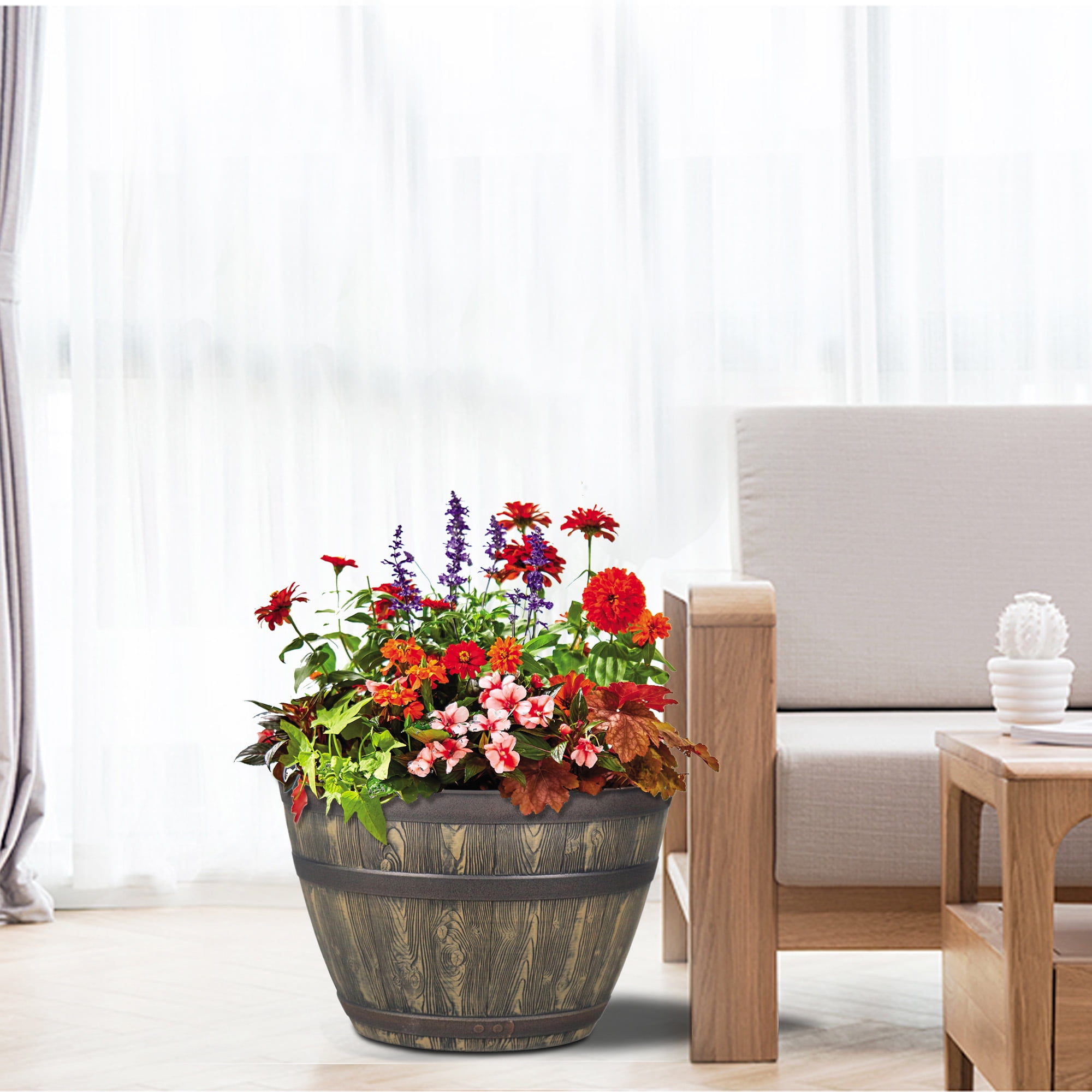 Amazon.com: DIXII Self Watering Round Glass Flower Pot with