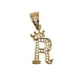 thumbnail image 3 of Cadena y dije de brillos con corona de oro laminado letra R, 3 of 6
